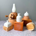 IMPODIO Paket podium display kayu natural – podium leveling balok - tampak samping