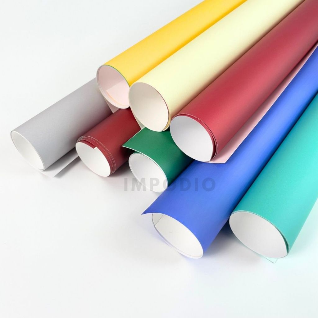 IMPODIO Background warna polos 50x100cm latar foto produk tema LEBARAN / Eid Mubarak model gulungan lembaran waterproof / kode 05-08