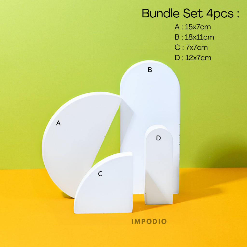 IMPODIO Set 4pcs Geometry Photo Props - leveling balok tangga display - Product Shooting Photography