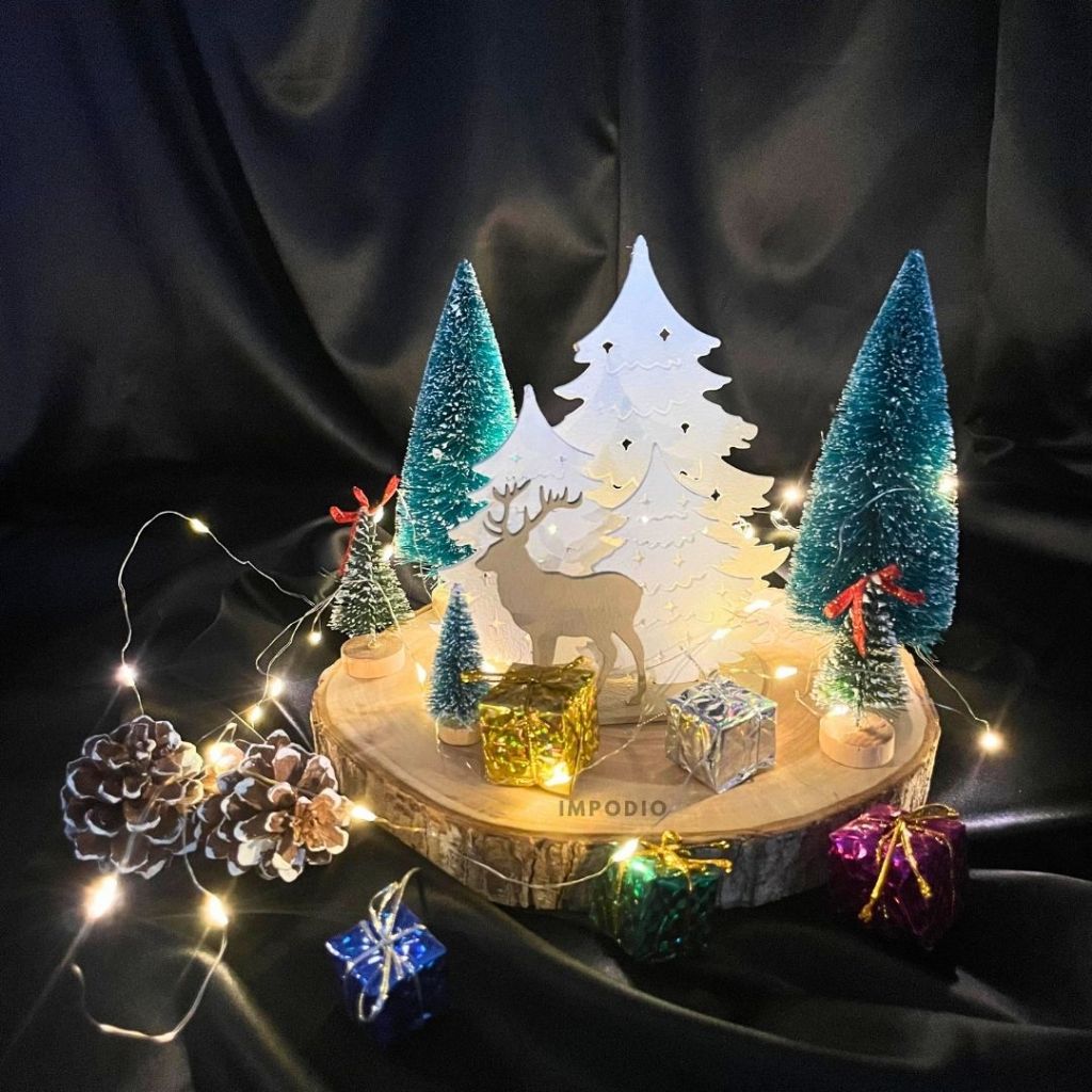 IMPODIO LED Dekorasi Fairy Light Tumbler 3 Meter Hiasan Natal- Lighting Props Foto Produk