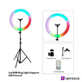 IMPODIO Ringlight Rainbow 26 CM Lampu RGB Bulat warna warni - detail produk