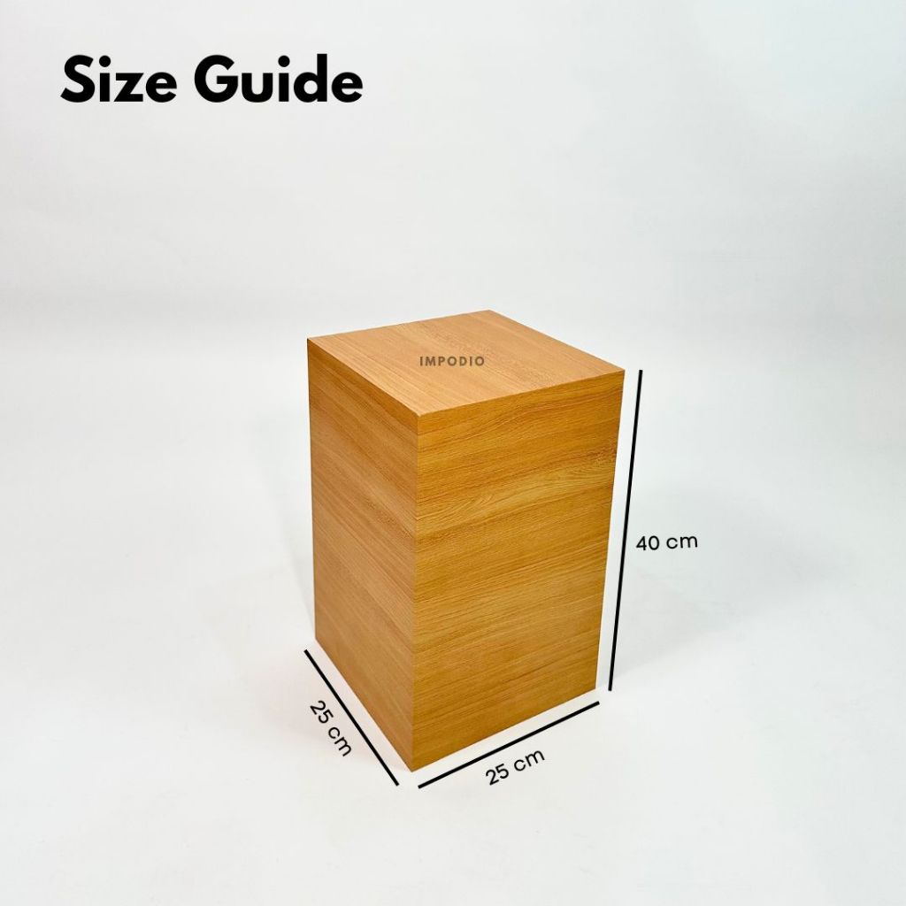 IMPODIO Podium Balok Kayu Motif Aesthetic Ukuran Besar - display product photography serbaguna