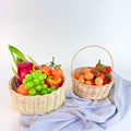 IMPODIO Keranjang Jumbo rotan hampers – wadah parcel – props foto - tampak samping