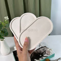 IMPODIO Concrete Tray Tatakan Bentuk Oval – Aesthetic Cement Coaster - background putih