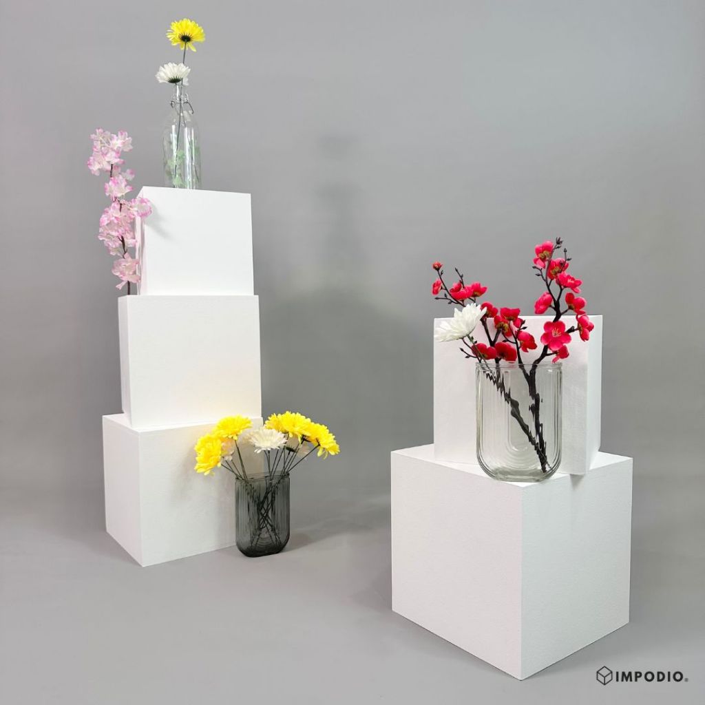 IMPODIO Podium Display Produk Kotak Kayu 2 Ukuran (30x30x30 cm & 25x25x25 cm) - Properti Photo Studio kubus kotak leveling