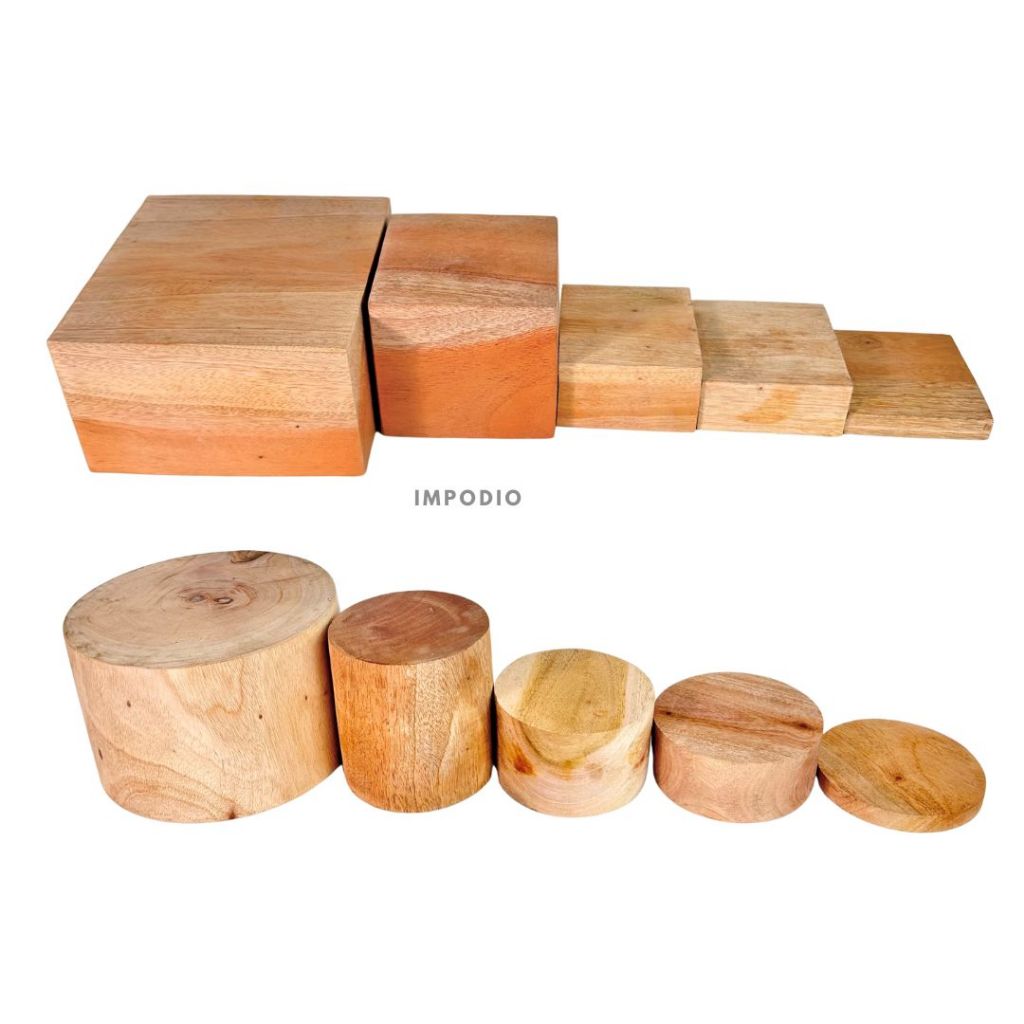 IMPODIO Paket podium display kayu natural -  podium leveling balok display photograpy