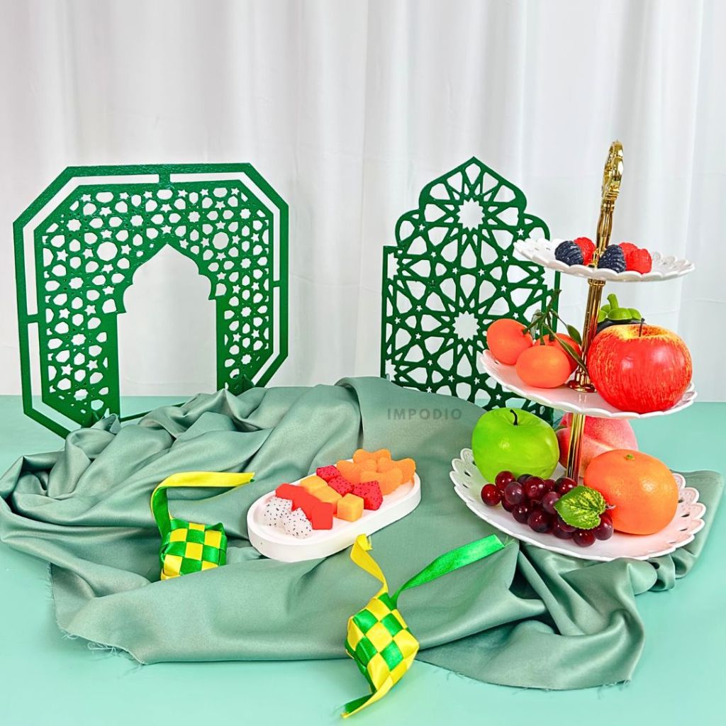 IMPODIO Gobo tema middle eastern ramadhan - pengatur bayangan cookie jendela photo props - Dekorasi Lebaran Eid Mubarak props foto produk