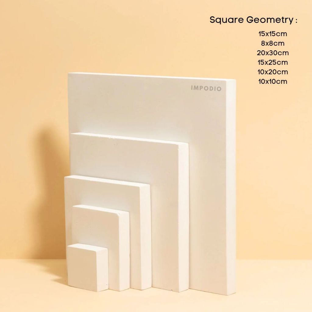 IMPODIO Square Geometry 6 Variant Ukuran - Podium Levelling Display Photography Props