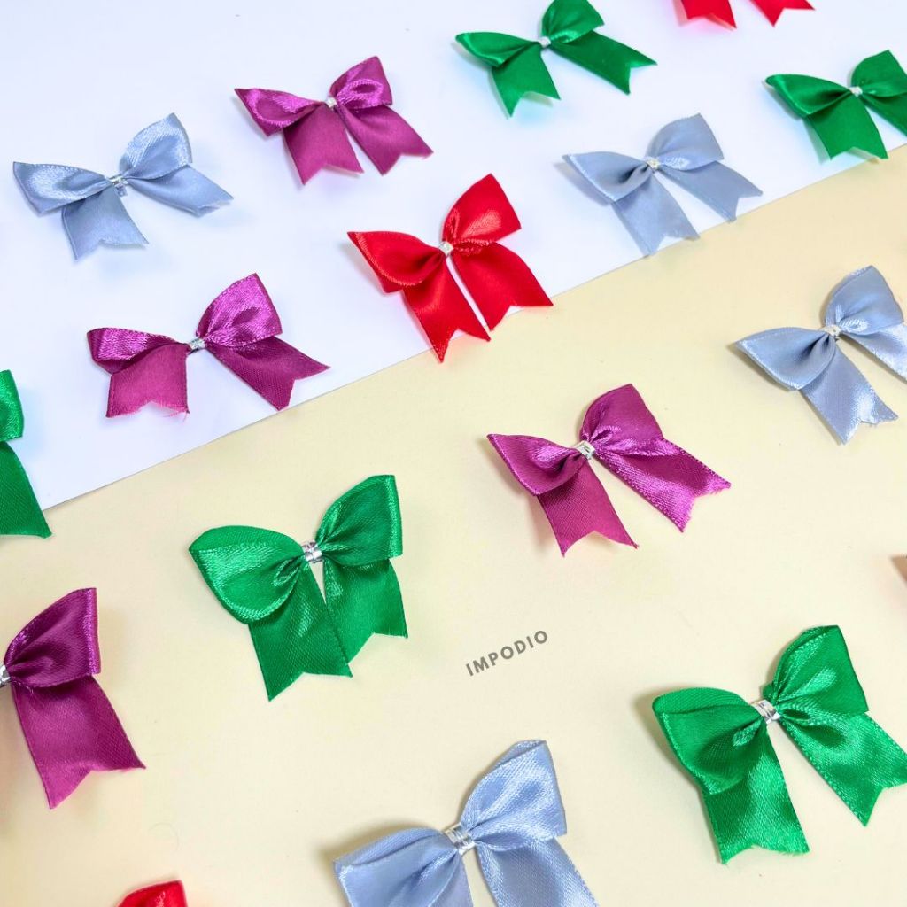 IMPODIO Mini Coquette Ribbon Pita Satin 4 Variant Warna - Dekorasi Props Foto Produk