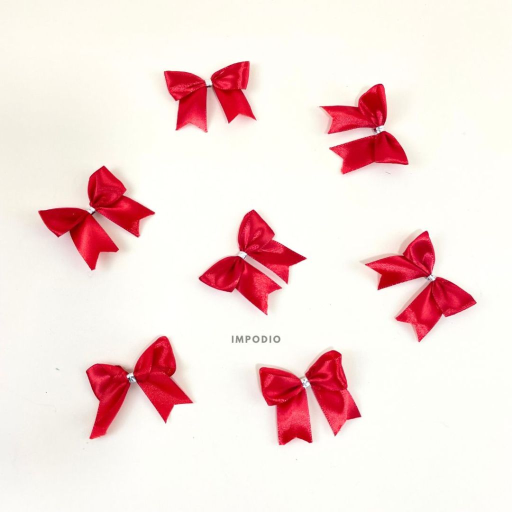 IMPODIO Mini Coquette Ribbon Pita Satin 4 Variant Warna - background putih