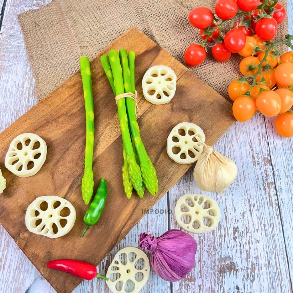IMPODIO Fake Vegetables - Dekorasi Sayuran Palsu Satuan - Props Foto Produk Makanan