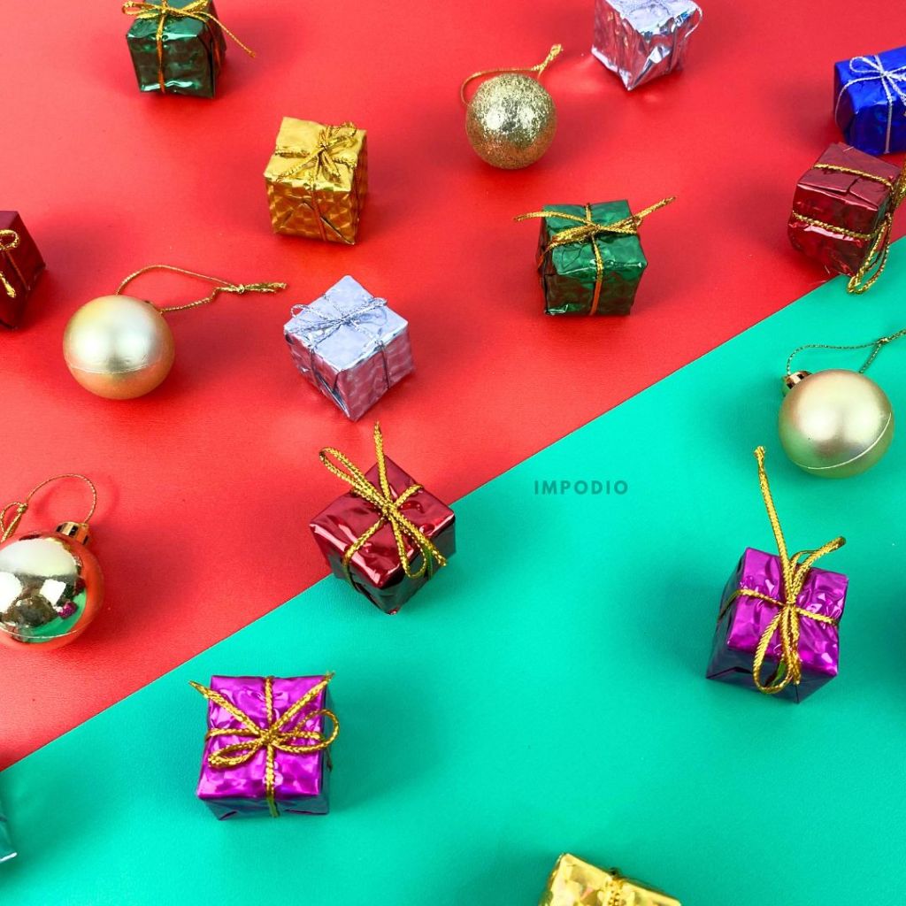 IMPODIO Kado Mini Hiasan Pohon Natal - Props Christmas Dekorasi Foto Produk