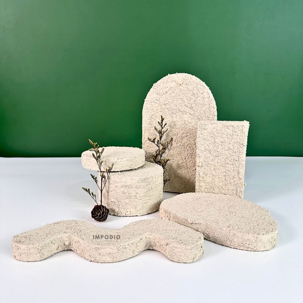 IMPODIO Texture Geometry Photo Props Satuan - podium leveling balok display -  Product Shooting Decoration Stand Backdrop Photography