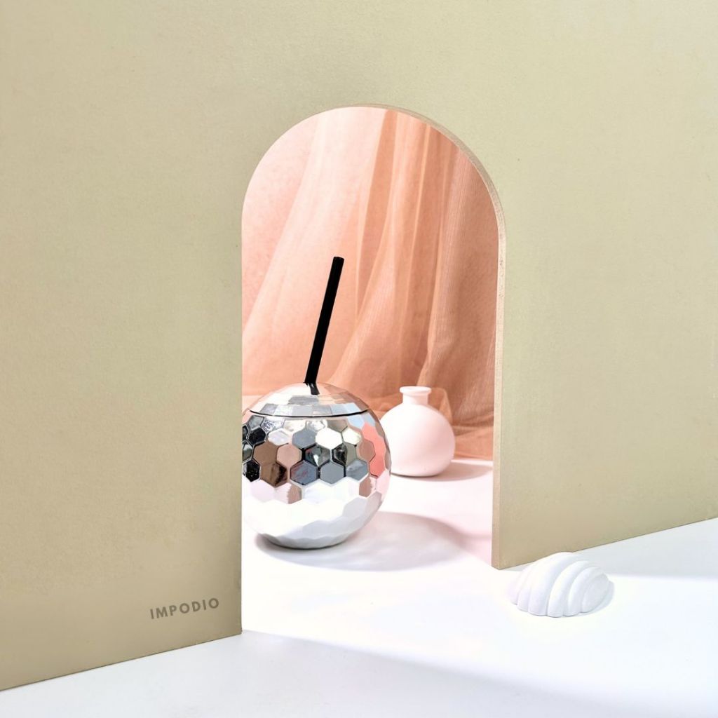 IMPODIO Hardboard Arch Geometry Wall Panel - Background Photography Model Pintu Dekorasi Props Photo