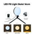 IMPODIO Lampu LED Fill Light Bulat 16cm Content Creator Lighting