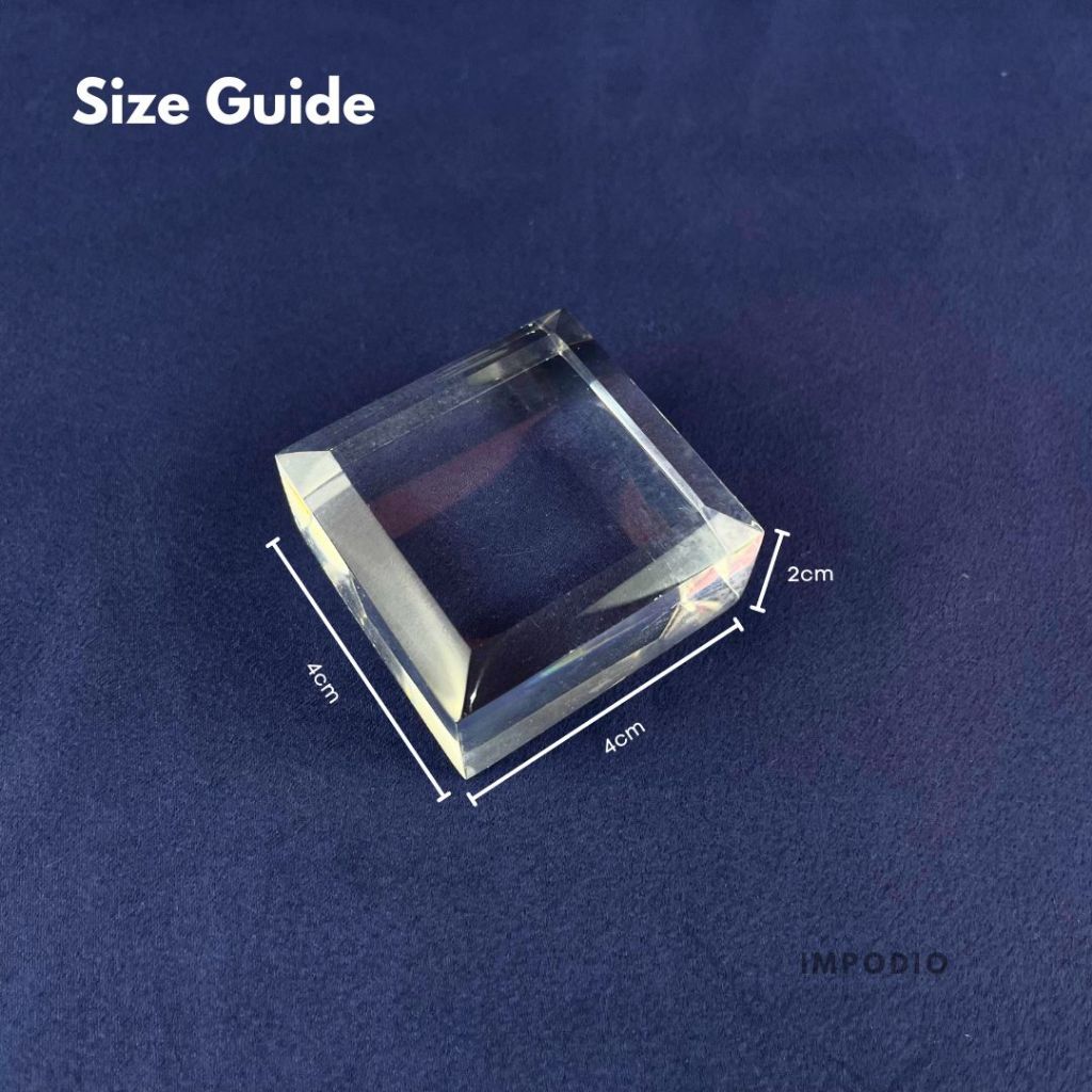 IMPODIO Acrylic Clear Beveled Display Stand Kotak 3 Ukuran - Akrilik Beauty Photoshoot Props Foto