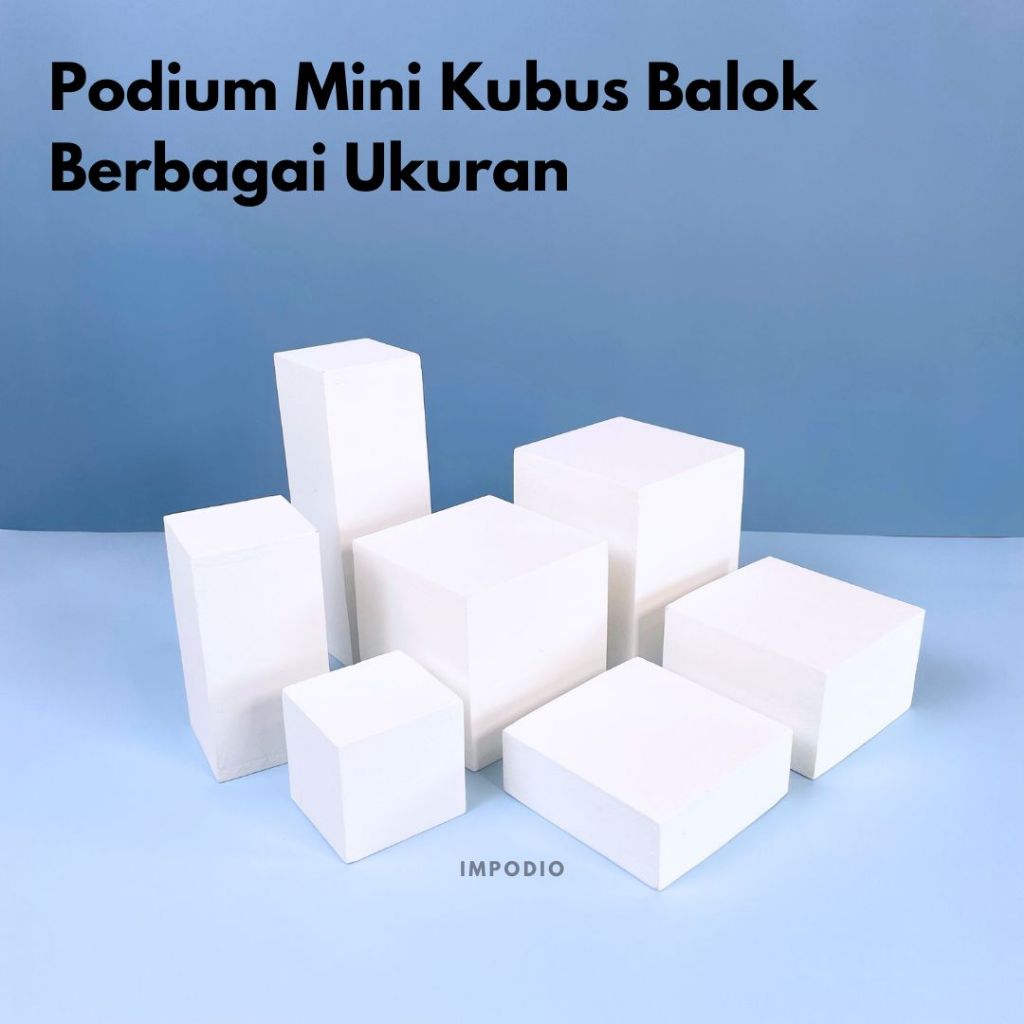 IMPODIO Podium mini balok kubus berbagai ukuran - display product photography serbaguna