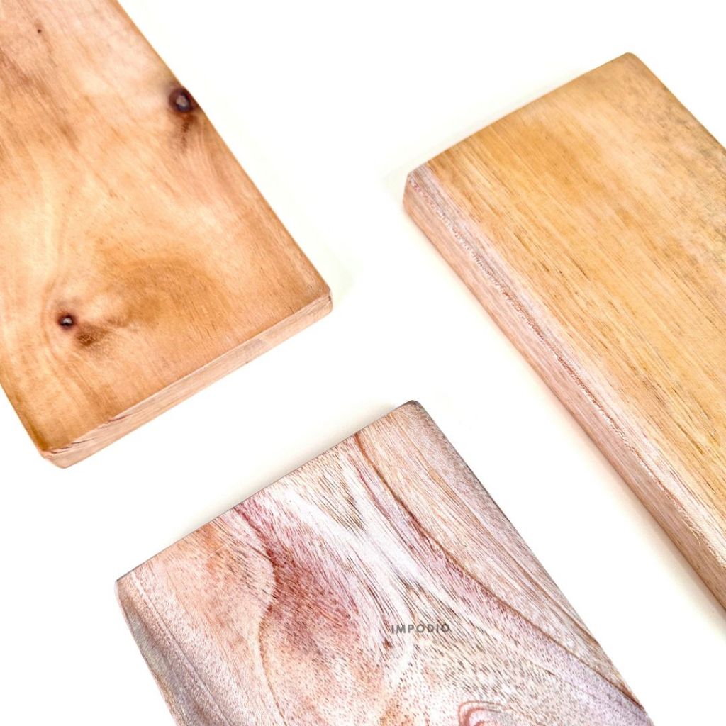 IMPODIO Tatakan Kayu Serbaguna 20x10 cm - Wooden Coaster Wadah Makanan Minuman Props Foto Produk