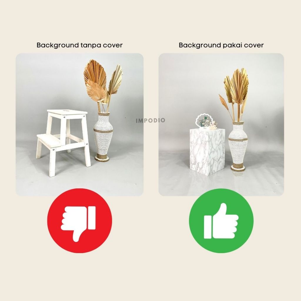 Alas foto studio mika kaku 0,3mm lebar 140cm IMPODIO- Pelindung paper backdrop Waterproof Anti Kotor