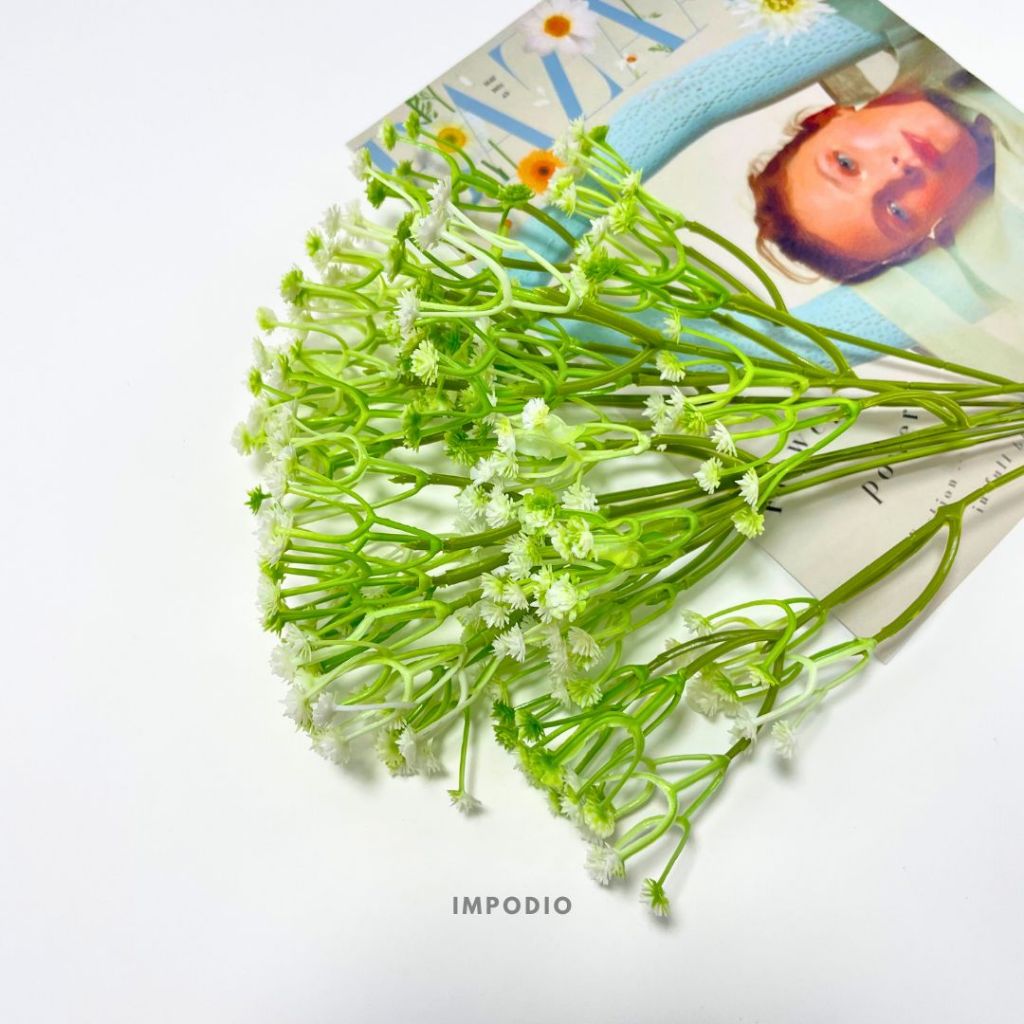 IMPODIO artificial baby breath flowers vase - Properti props foto