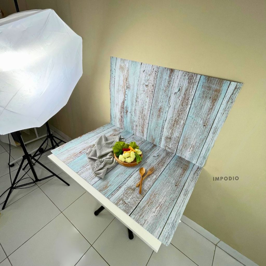 IMPODIO Background Paper Motif 2 Sisi Bolak Balik - Latar Belakang Fotografi Backdrop Produk