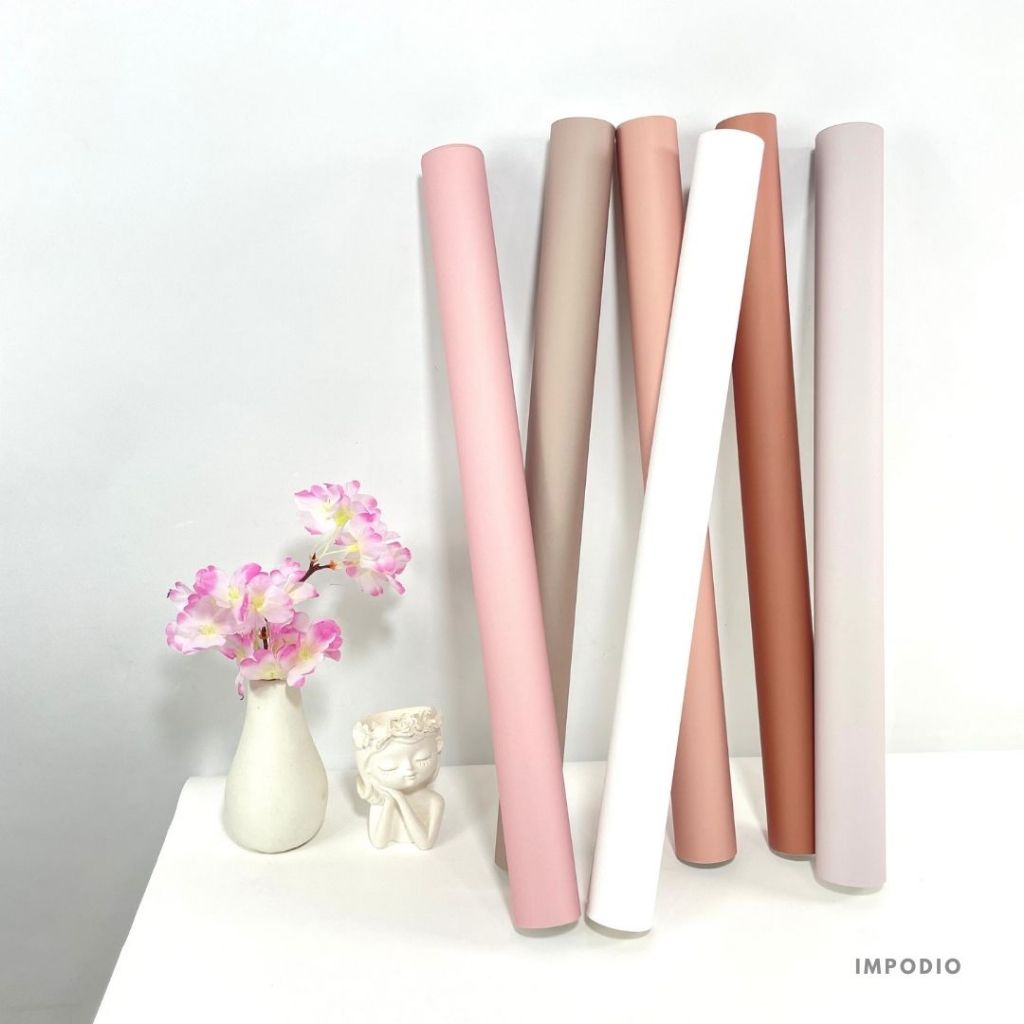IMPODIO Paket 6 Warna Background Paper Skintone Series  - Alas Foto Backdrop Polos Seamless