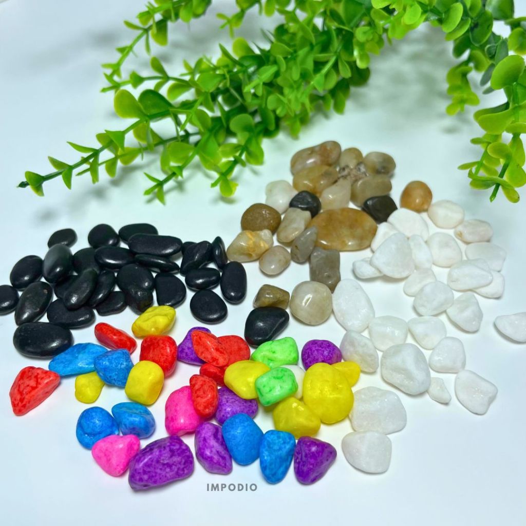 IMPODIO Coloured Natural Stone Batu Hiasan - Props Dekorasi Foto Produk