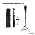 IMPODIO portable light stand tripod serba guna tinggi 200cm - Hitam - packaging