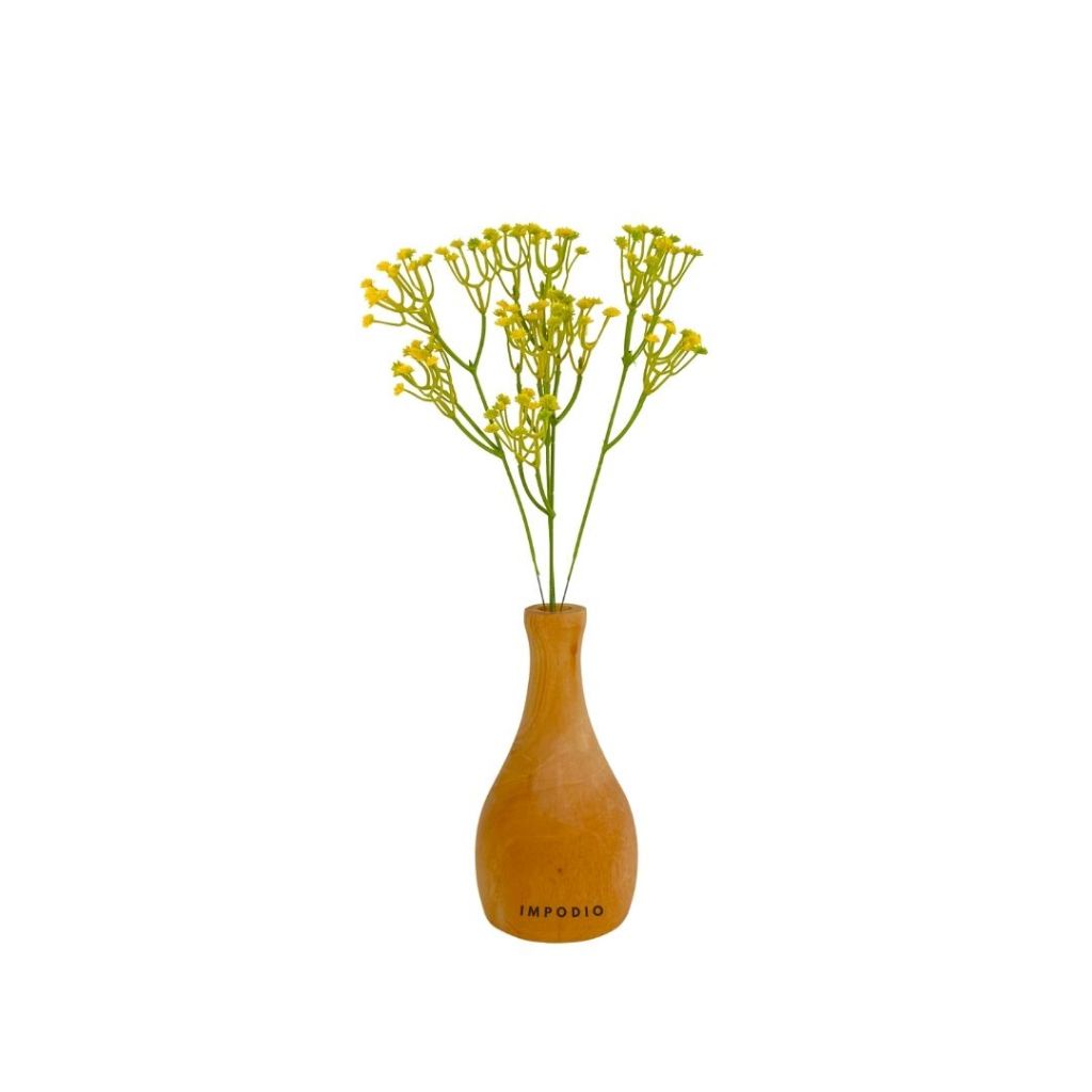 IMPODIO Paket Vas Bunga kayu + artificial baby breath flowers vase