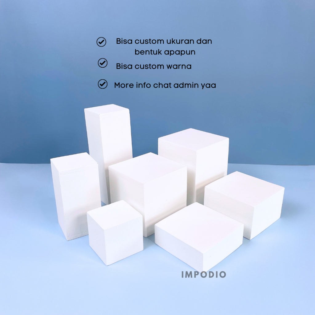 IMPODIO Set 3pcs Geometry Photo Props - podium leveling balok tangga display -  Product Shooting Decoration Stand Backdrop Cosmetics Photography sets