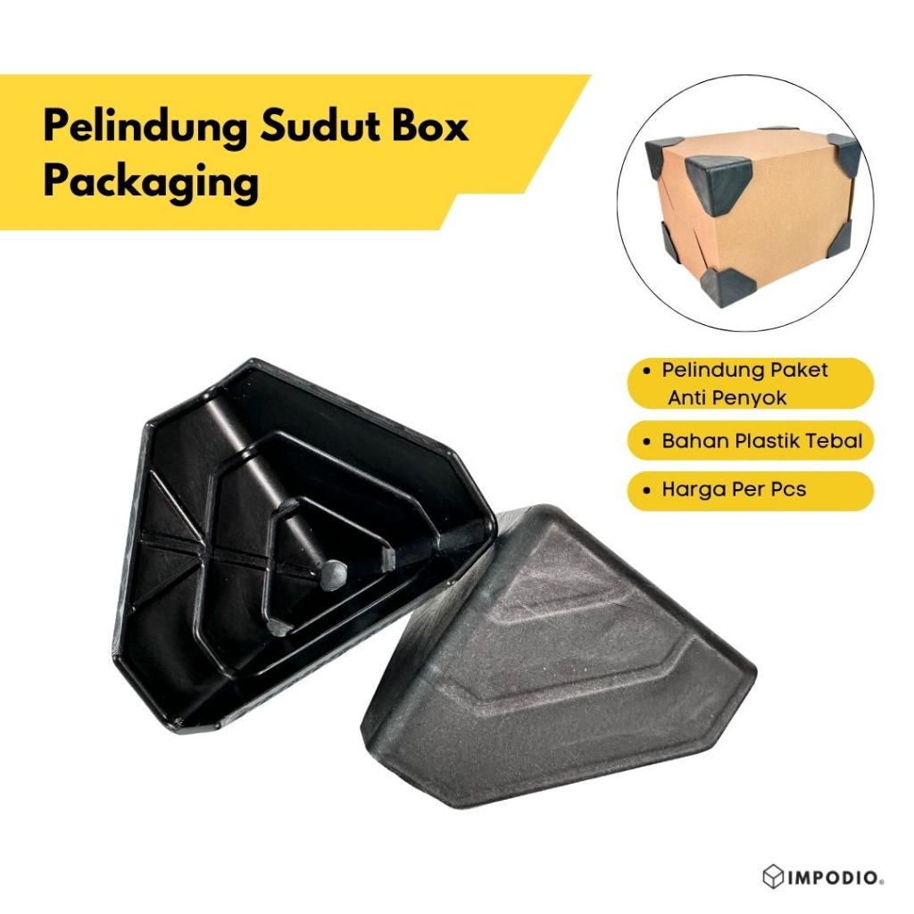 IMPODIO Siku Pelindung Sudut Box Packaging - Triangle Plastic Corner Protector Harga Satuan