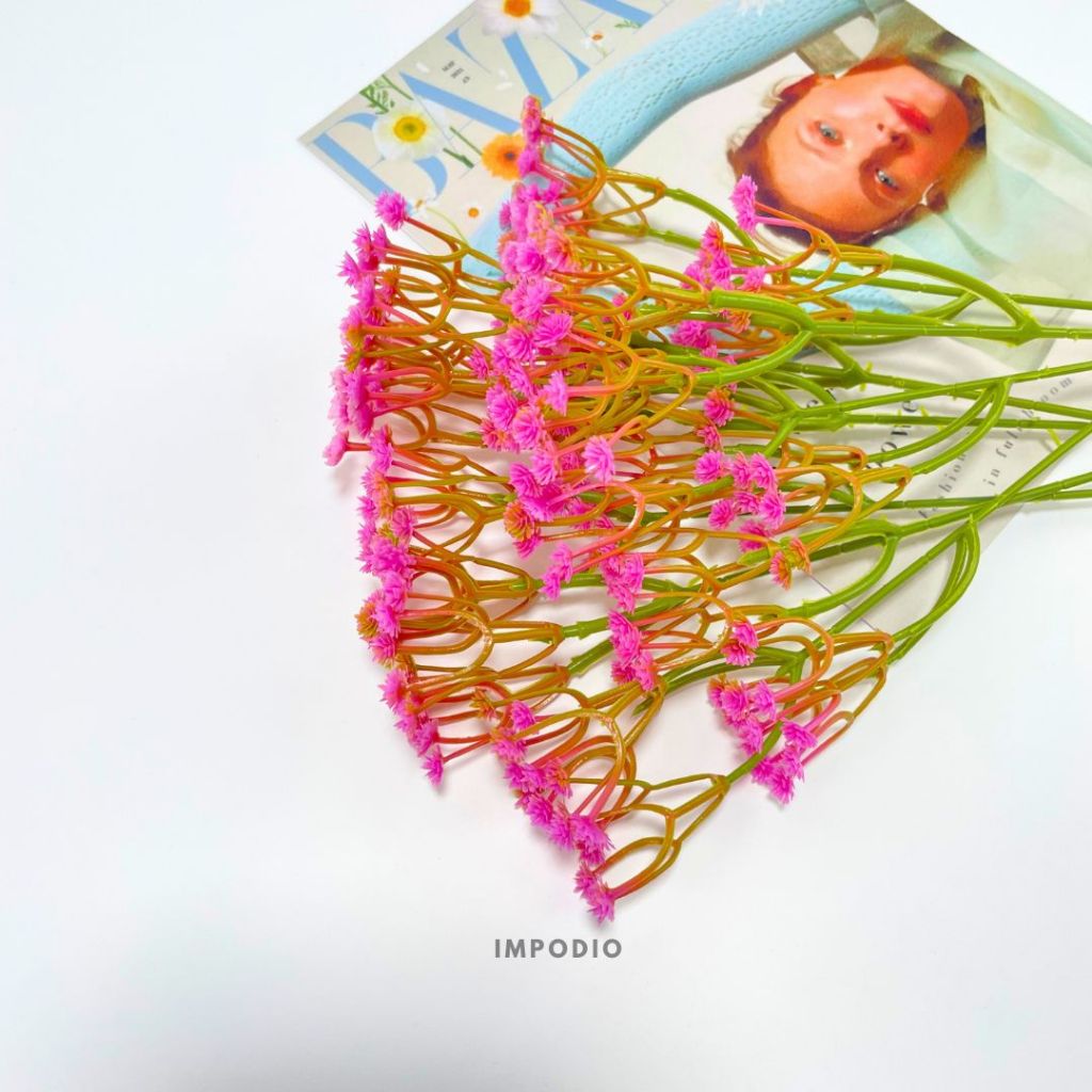 IMPODIO artificial baby breath flowers vase - Properti props foto