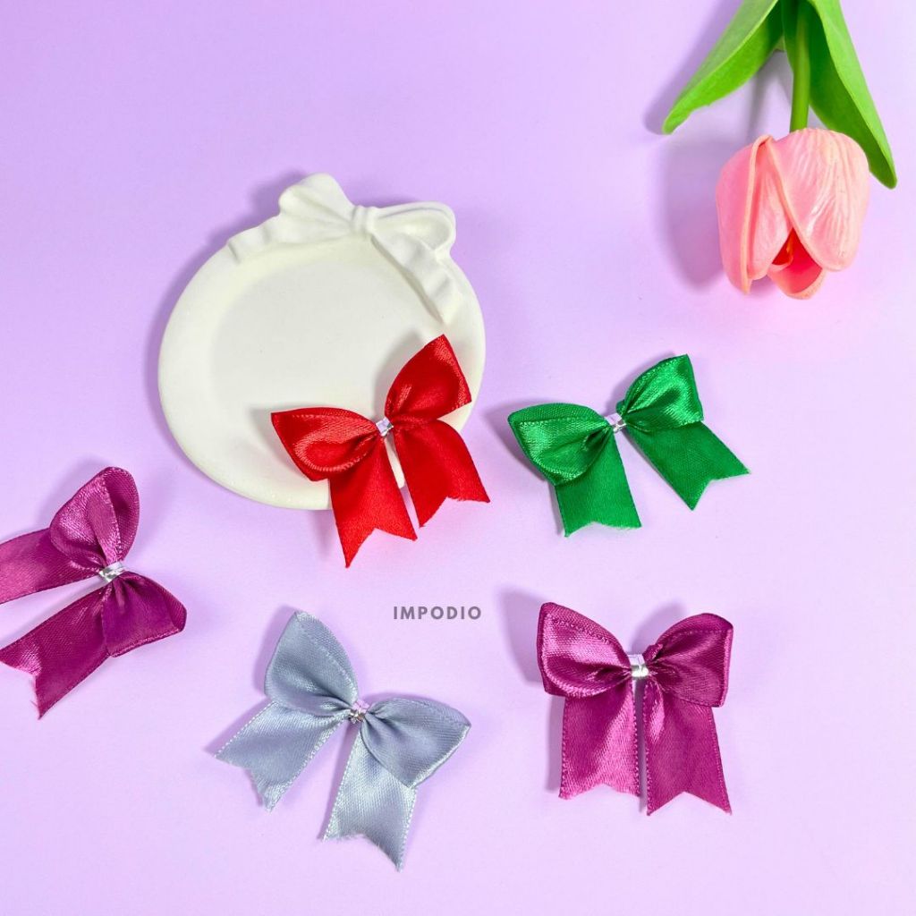 IMPODIO Mini Coquette Ribbon Pita Satin 4 Variant Warna - Dekorasi Props Foto Produk