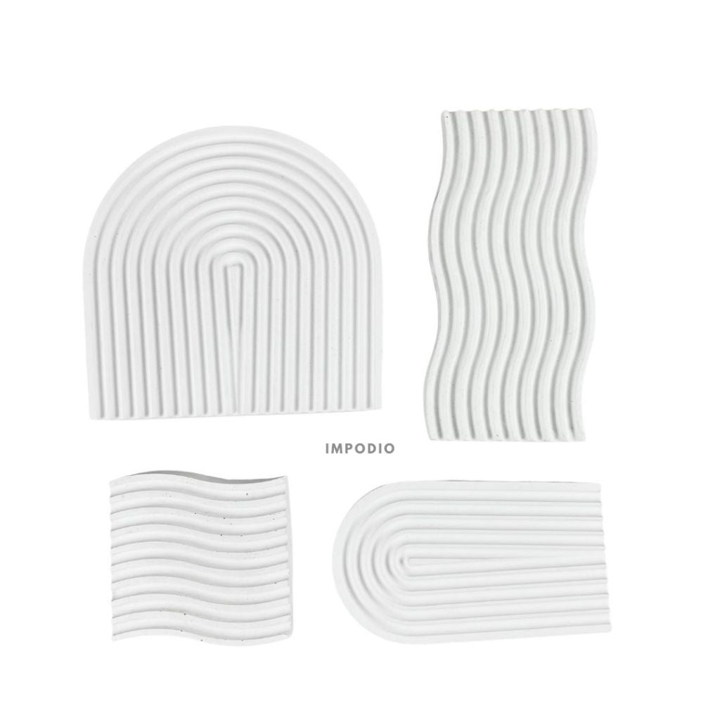 IMPODIO Dekorasi Unik 4 Pcs Arch & Wave Concrete – Perfect untuk Showcase Produk