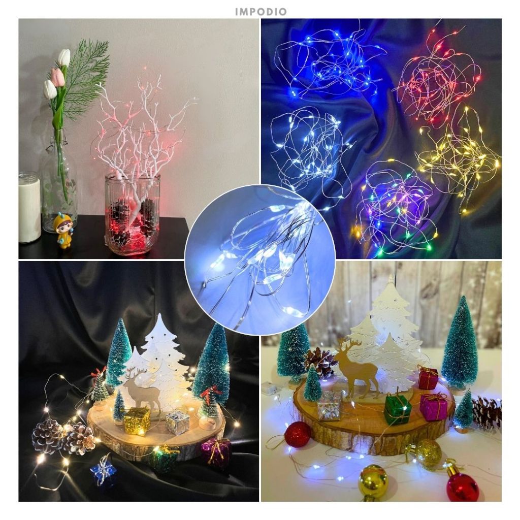 IMPODIO LED Dekorasi Fairy Light Tumbler 3 Meter Hiasan Natal- Lighting Props Foto Produk