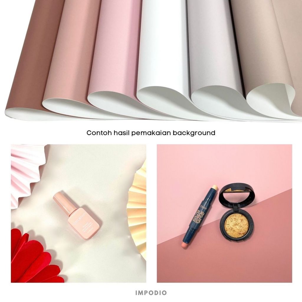IMPODIO Paket 6 Warna Background Paper Skintone Series  - Alas Foto Backdrop Polos Seamless