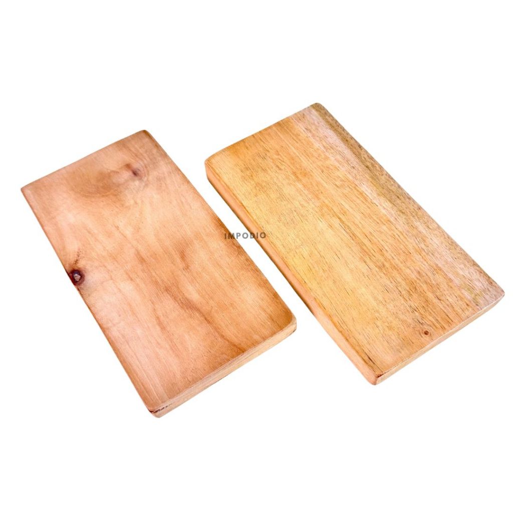 IMPODIO Tatakan Kayu Serbaguna 20x10 cm - Wooden Coaster Wadah Makanan Minuman Props Foto Produk
