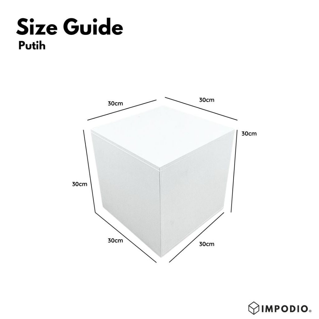 IMPODIO Podium Display Produk Kotak Kayu 2 Ukuran (30x30x30 cm & 25x25x25 cm) - Properti Photo Studio kubus kotak leveling
