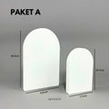 IMPODIO Kayu Arch Display Geometry Paket 2 Pcs- Properti foto produk - packaging