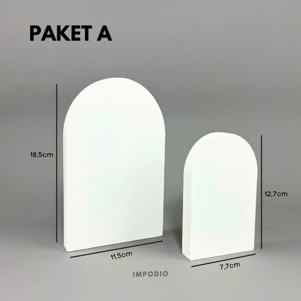 IMPODIO Kayu Arch Display Geometry Paket 2 Pcs- Properti foto produk