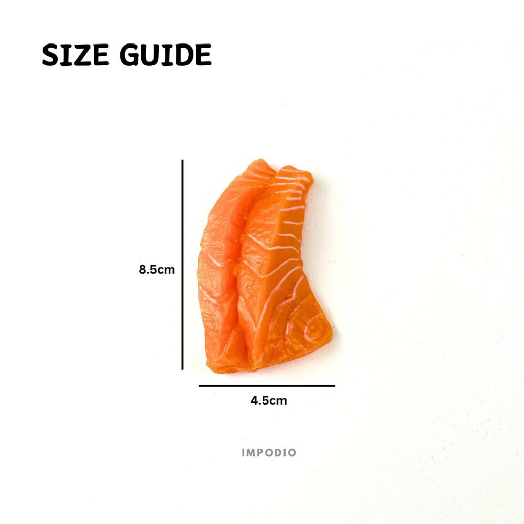 IMPODIO Sashimi Ikan Salmon Suhi Artificial Palsu - tampak samping
