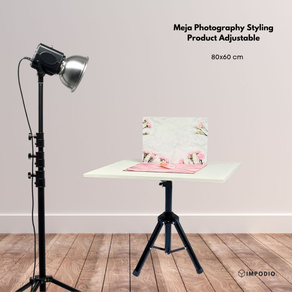 IMPODIO Meja Photography Adjustable Styling Product - Standing Table Portable Properti Foto Produk