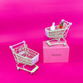 IMPODIO Mini Trolley Miniatur Keranjang Belanja – Hiasan Mini Trolley - dalam penggunaan