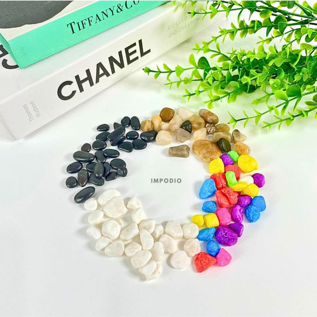 IMPODIO Coloured Natural Stone Batu Hiasan - Props Dekorasi Foto Produk