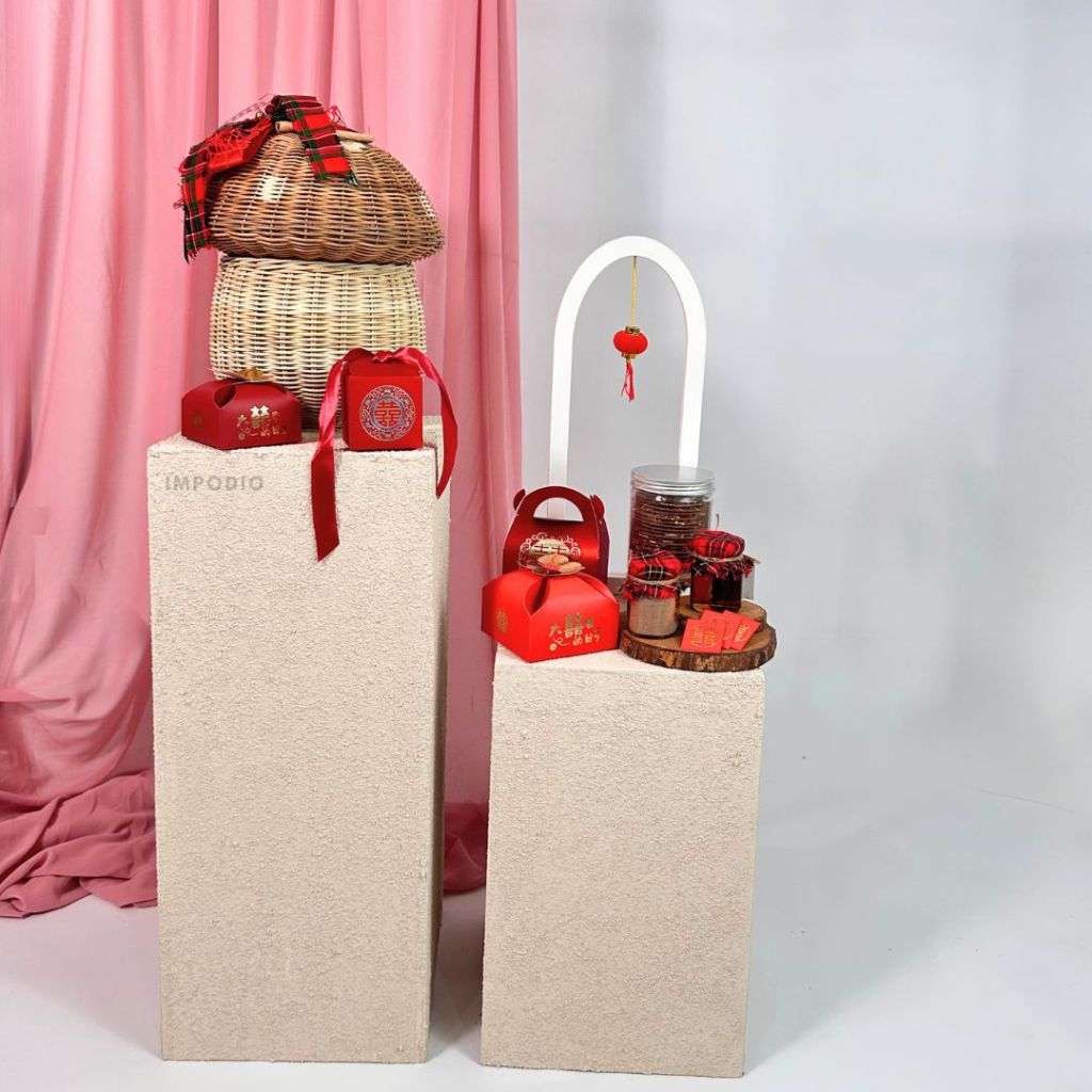 Textured Podium kotak display product ukuran 25 x 25cm - tinggi 40cm sampai 100cm - Props Foto Studio Display Produk IMPODIO