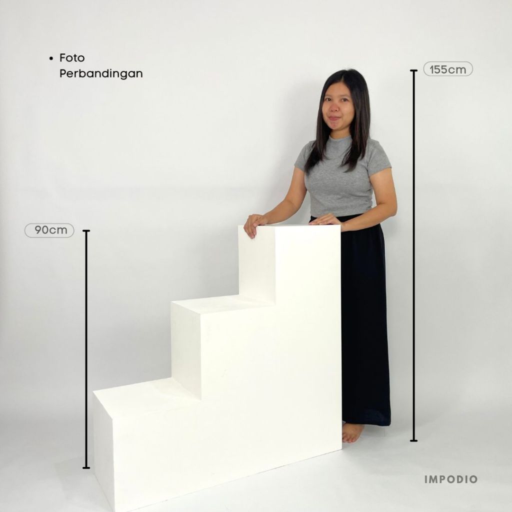 IMPODIO Tangga Podium Jumbo 90x90x30 cm - Fungsional untuk Properti Studio Fotografi