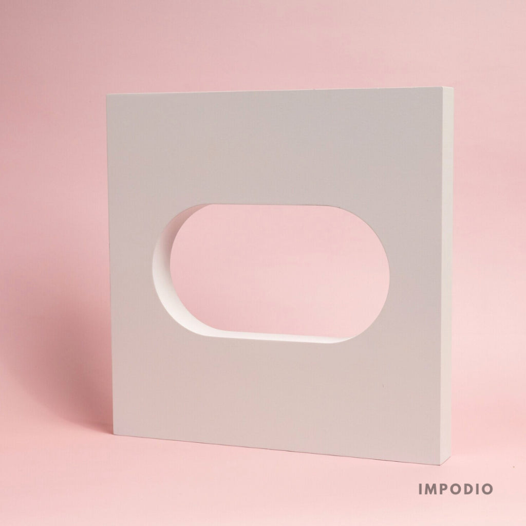 IMPODIO Geometry Oval - Props Properti Foto - wall window panel - Display produk jendela background photo