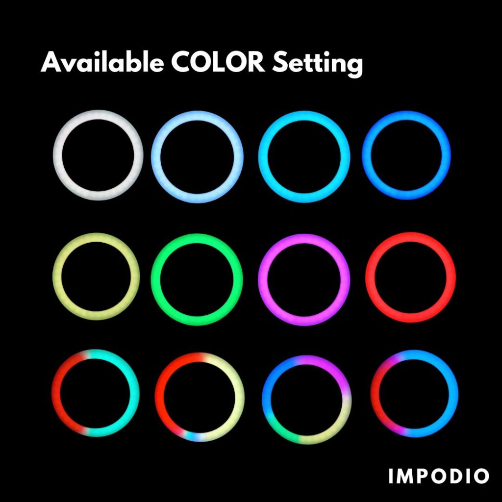 IMPODIO Ringlight RGB Rainbow 33cm / lighting cahaya lampu konten TikTok Youtuber