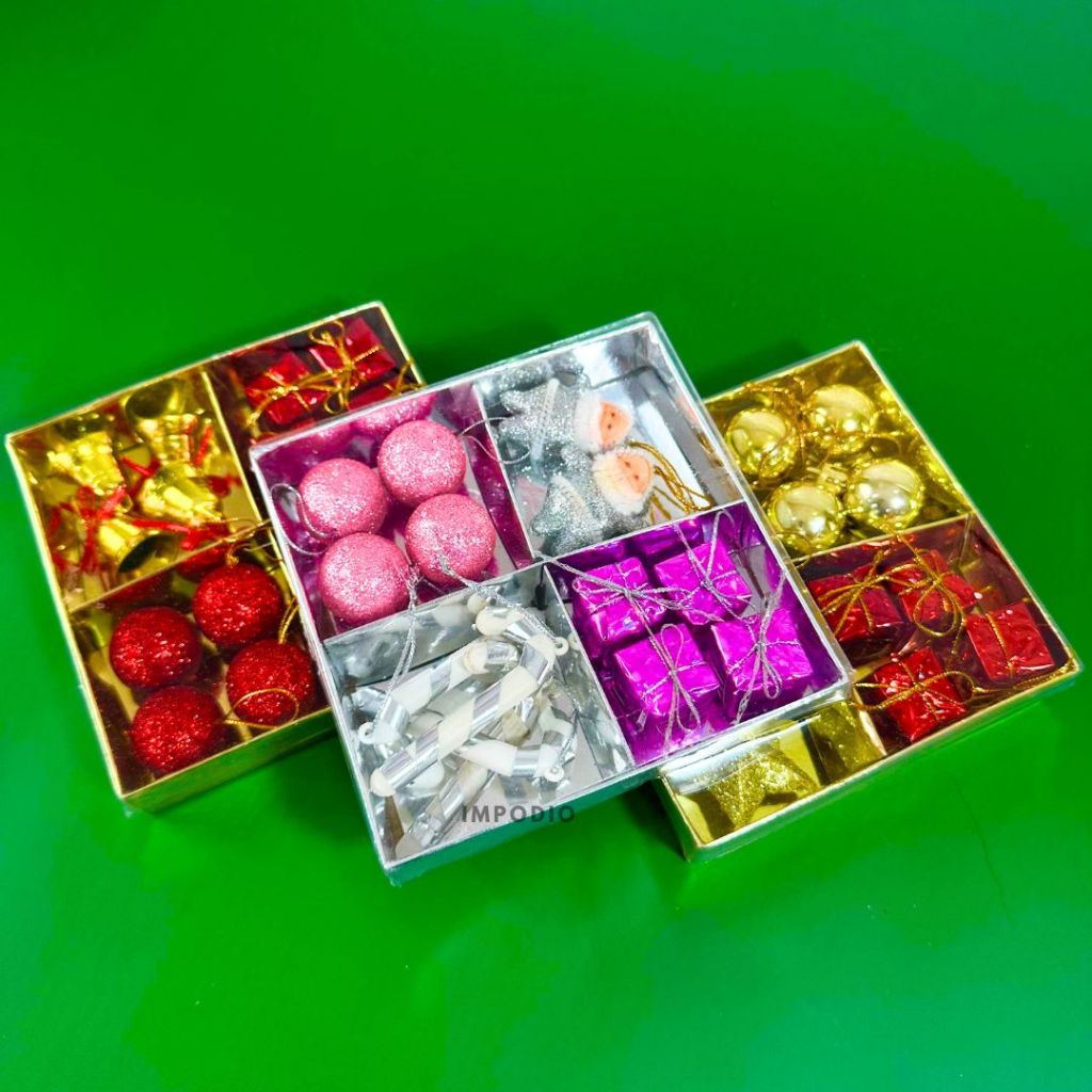 IMPODIO Paket Props Natal Mix 4 Variant - Christmas Decoration Hiasan Natal Props Foto Produk