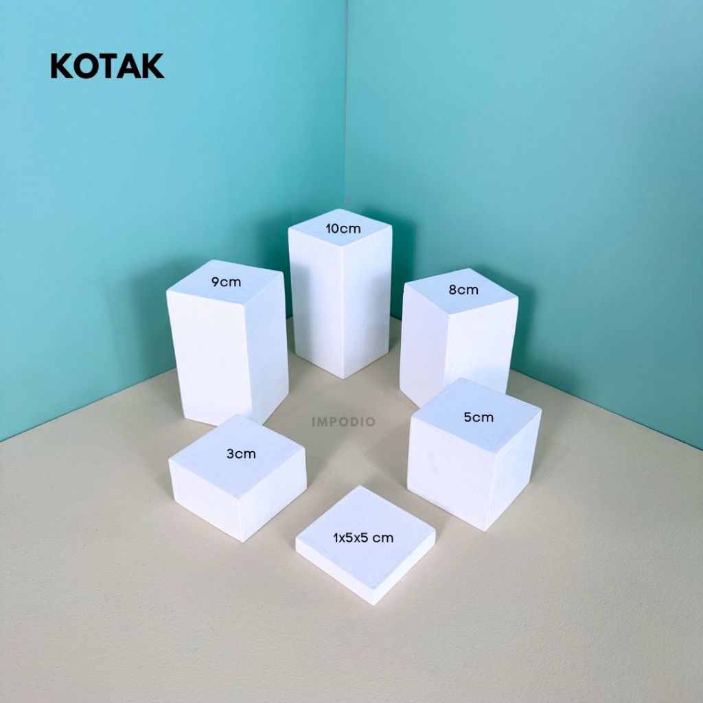 IMPODIO Set Podium Tabung Dan Balok - Geometry Display Produk - Podium Laveling Props Foto Produk